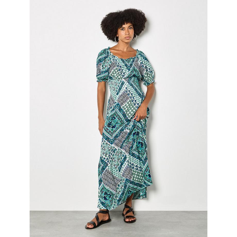 APRICOT Abito lungo boho con stampa folk  