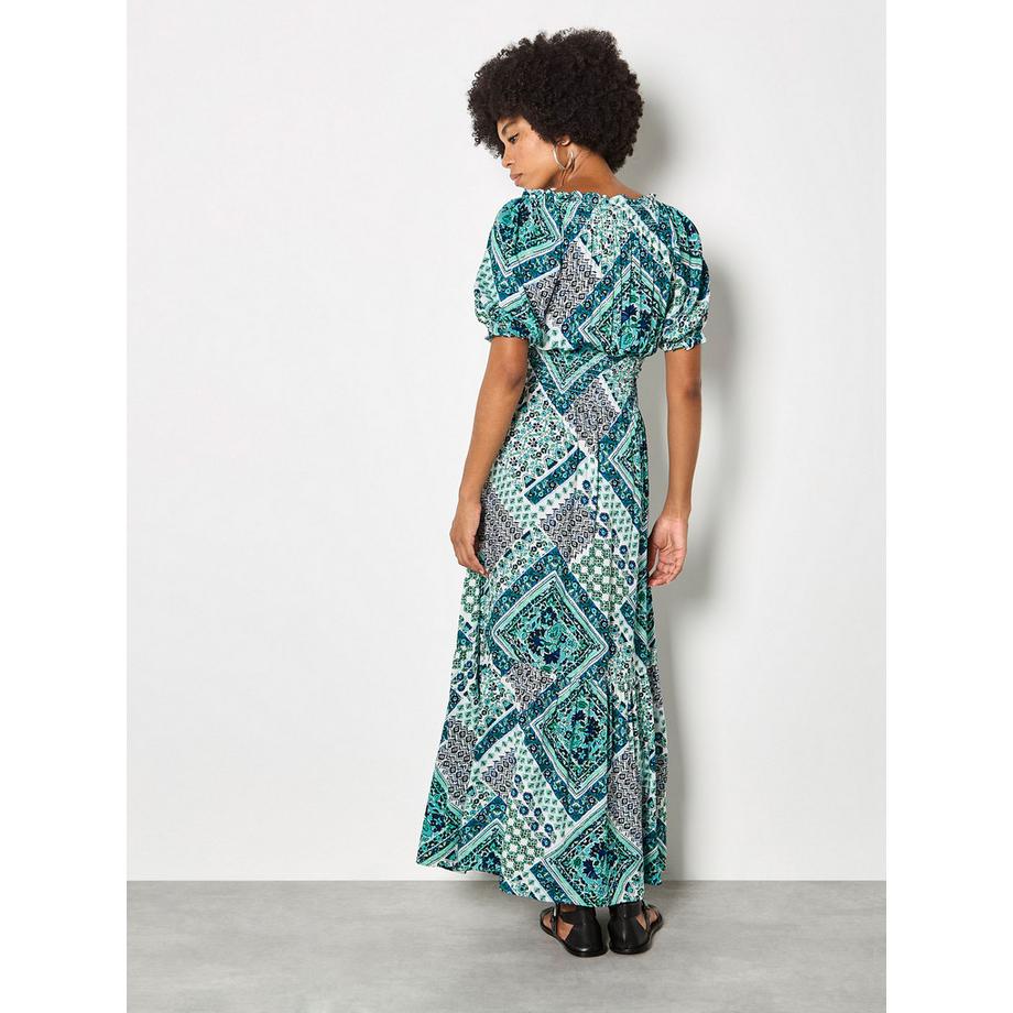 APRICOT Abito lungo boho con stampa folk  
