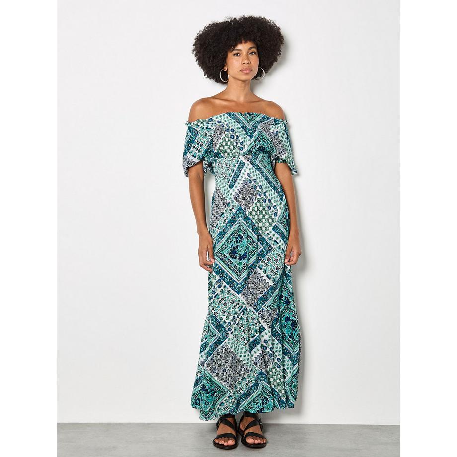 Boho-Maxikleid mit Folk-Print