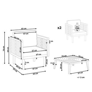 Beliani Ensemble pour bistro en Acacia Moderne BARATTI  