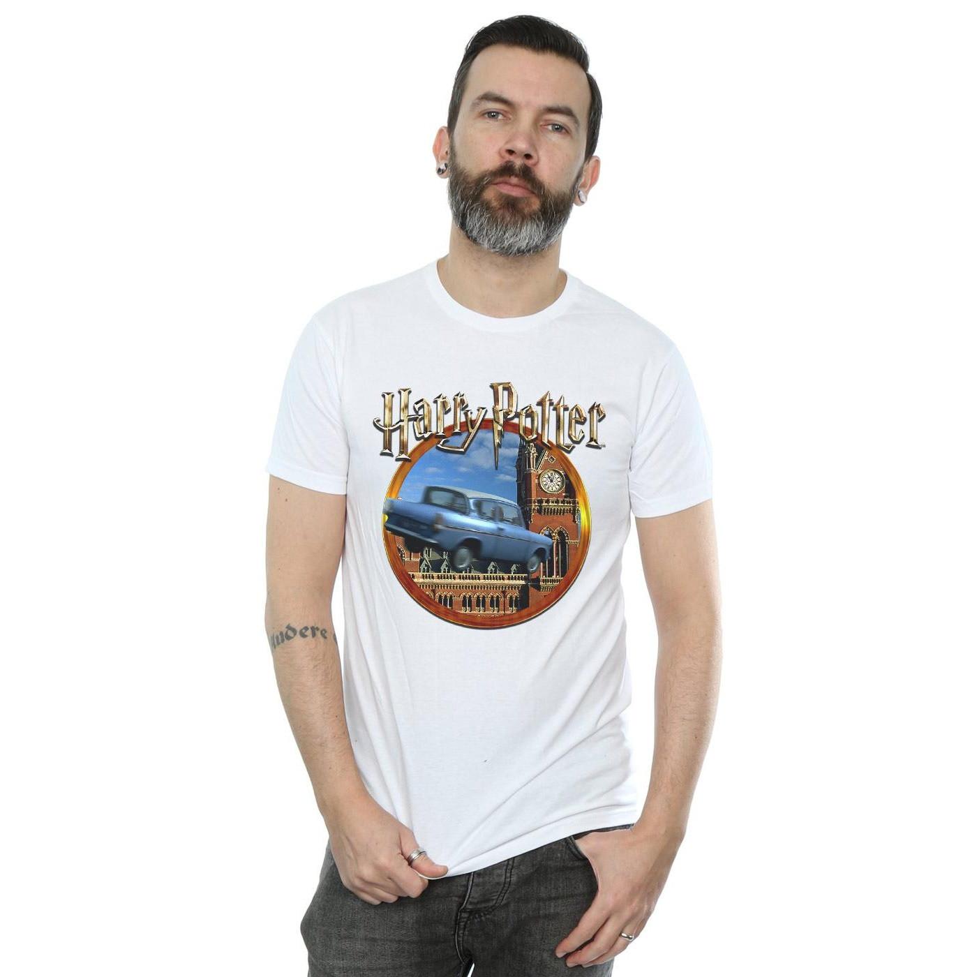 HARRY-POTTER Maglietta Stampa Auto Volante  