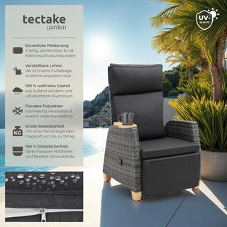 Tectake Poltrona in rattan Pescara Con telaio in alluminio  
