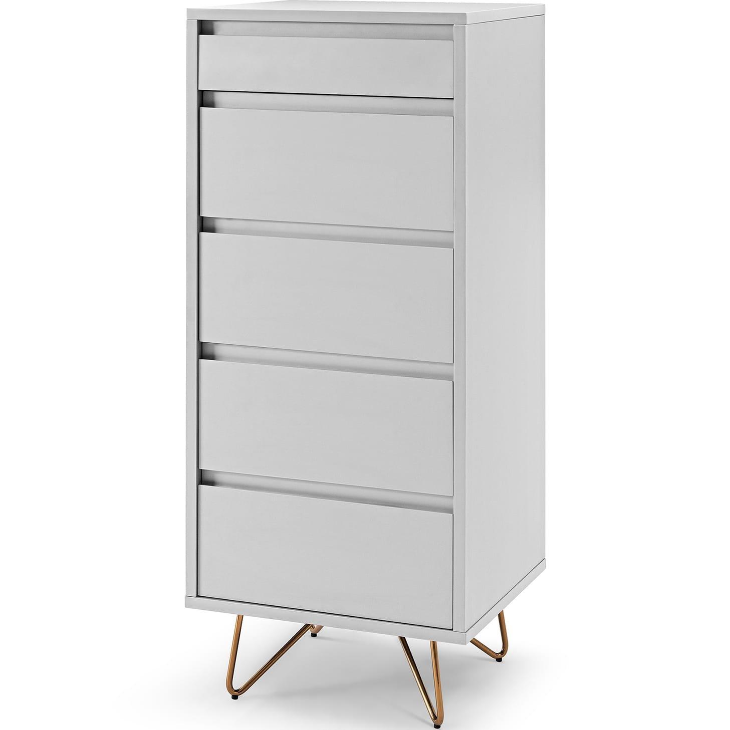 Image of Hochkommode 4 Schubladen weiss 110 Hochkommode 4 Schubladen weiss 110