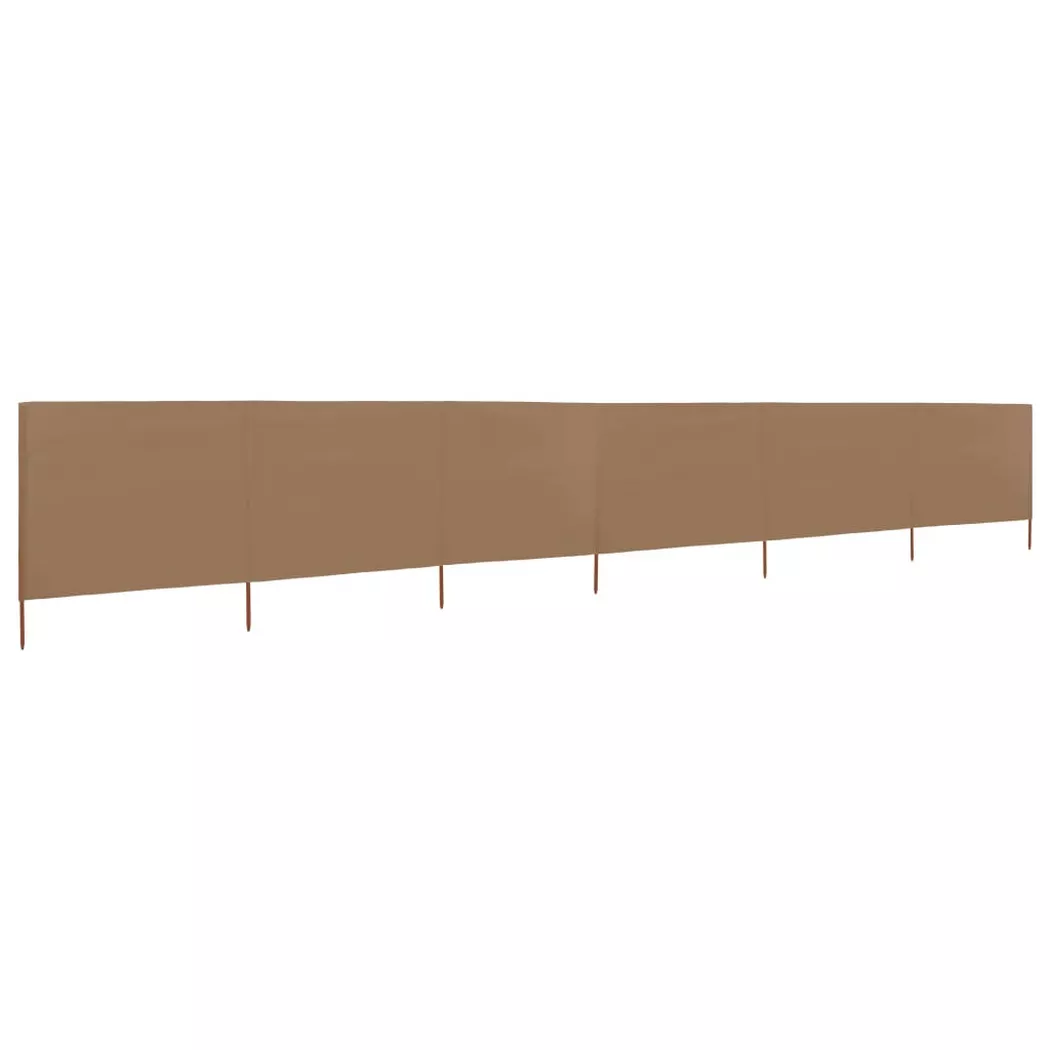 vidaXL 6-teiliges Windschutzgewebe 800 x 80 cm Taupe