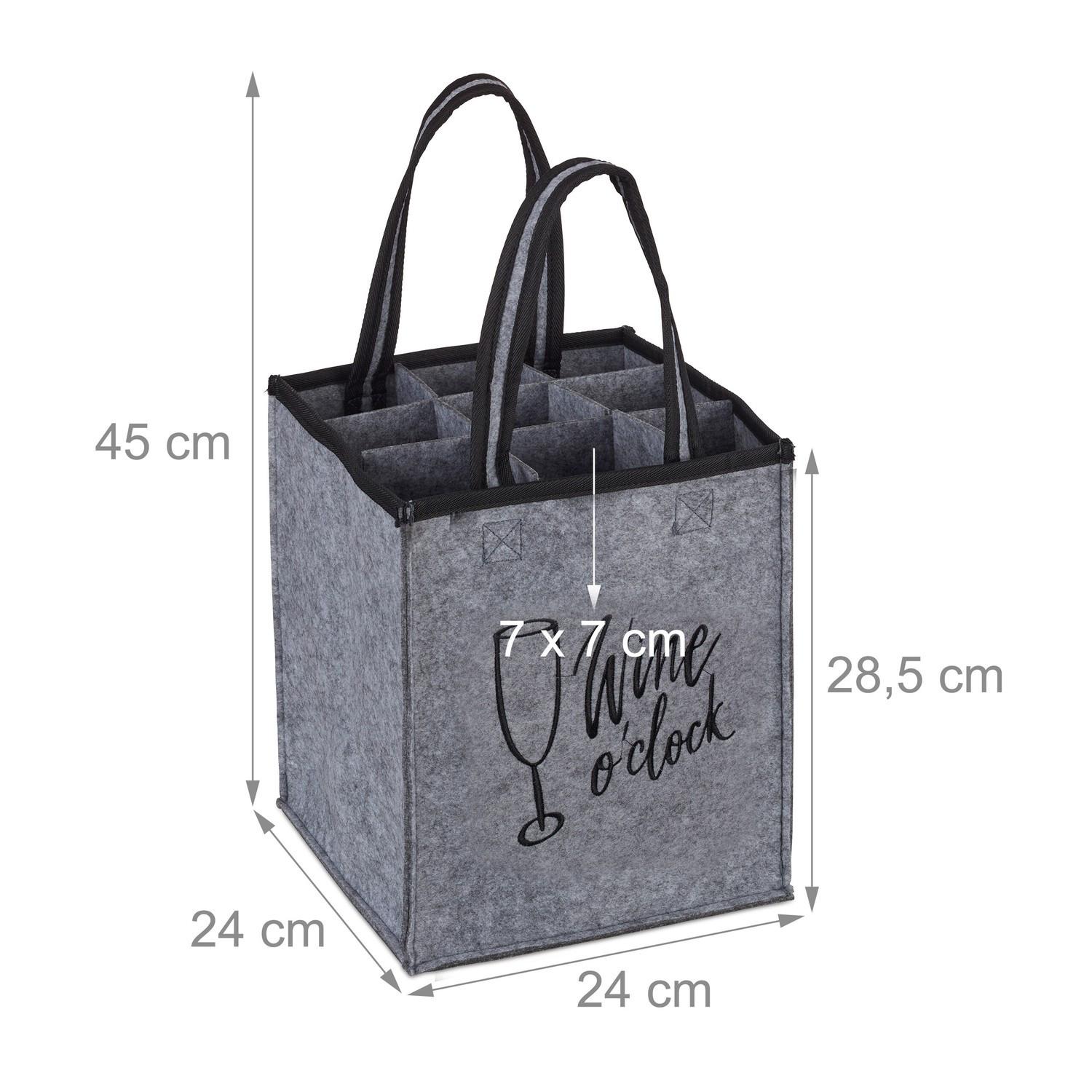 B2X Borsa portabottiglie in feltro per 9 bottiglie di vino  