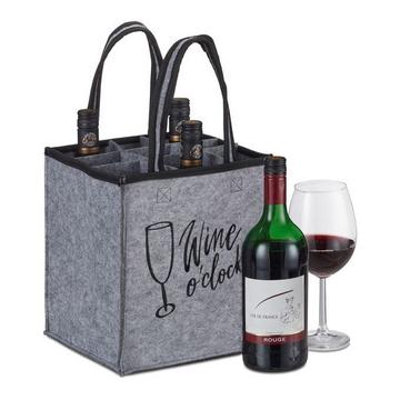Borsa portabottiglie in feltro per 9 bottiglie di vino