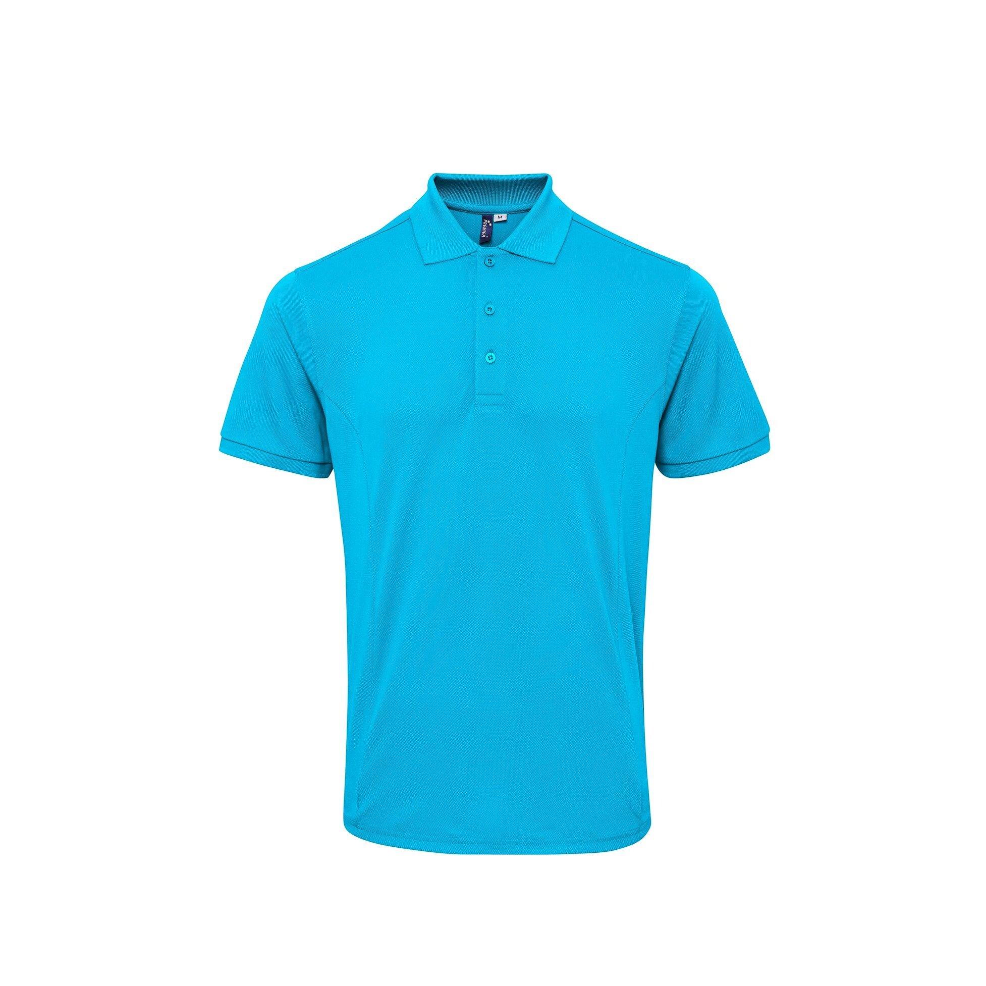 Image of Coolchecker Piquépoloshirt Mit Coolplus Herren Türkisblau XL