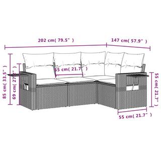 VidaXL Ensemble de canapés de jardin rotin synthétique  