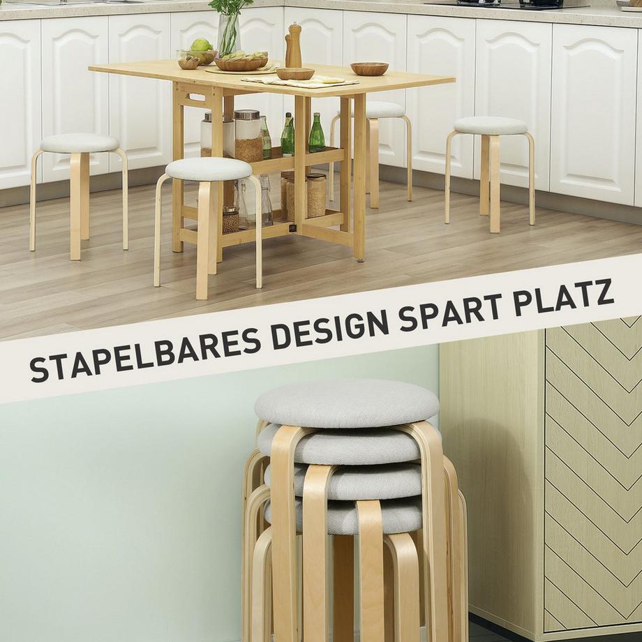 Northio Polsterhocker im 4er-Set  