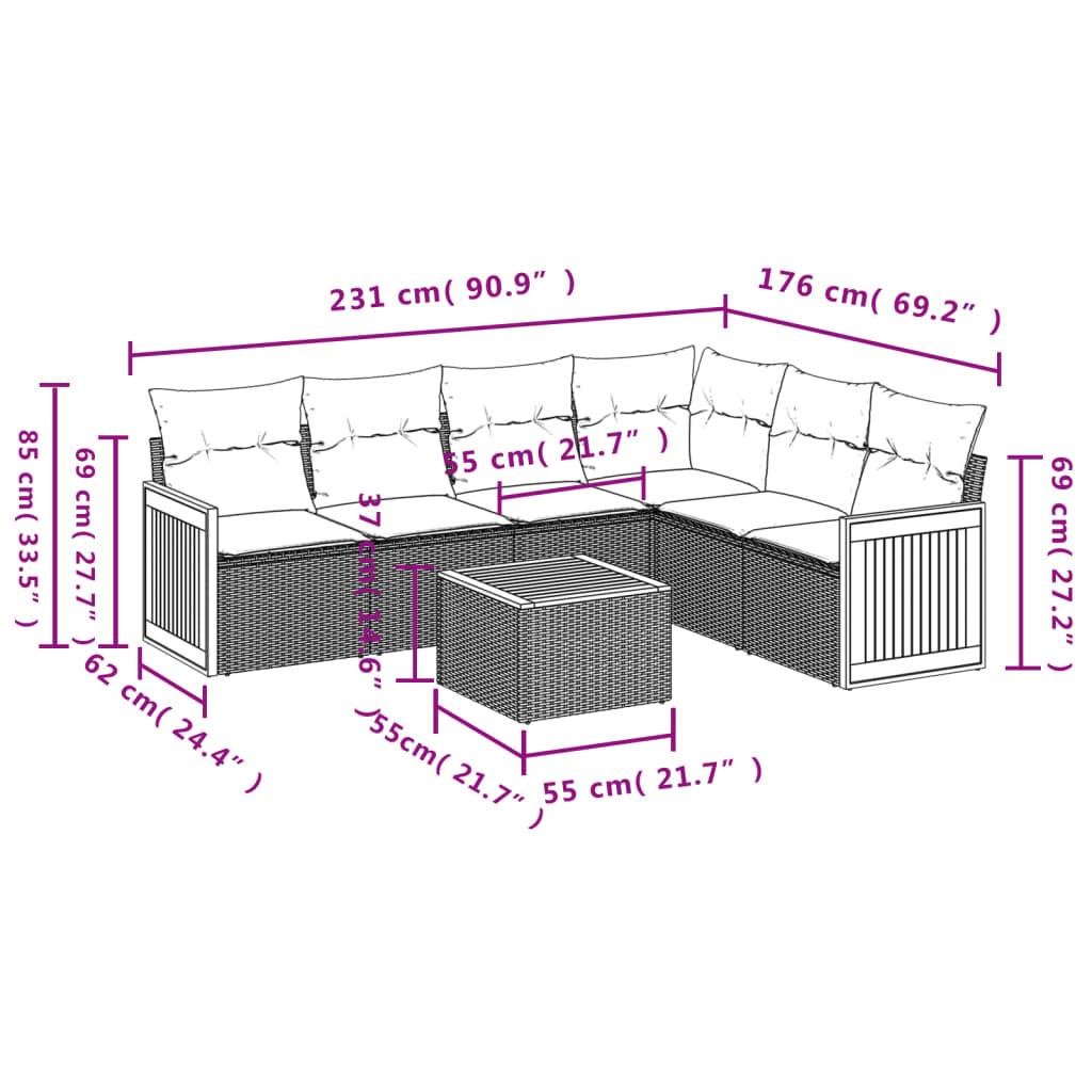 VidaXL set divano da giardino Polirattan  