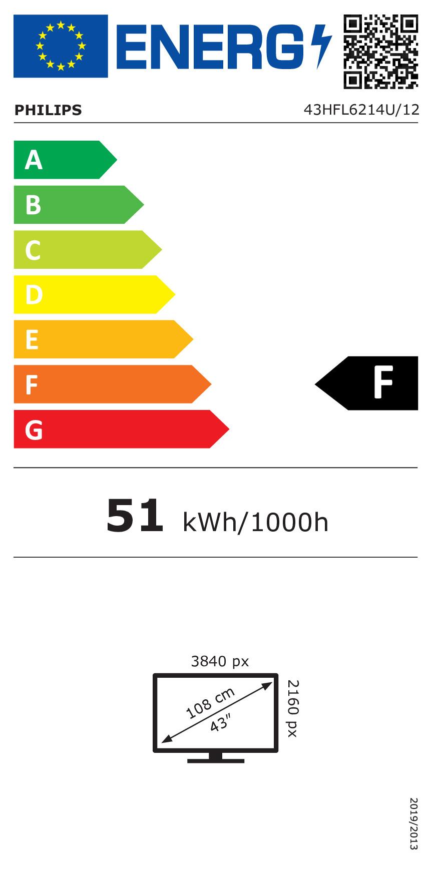 PHILIPS  Philips 43HFL6214U 109,2 cm (43") 4K Ultra HD Smart TV Wifi Anthracite 400 cd/m² Écran enroulable 