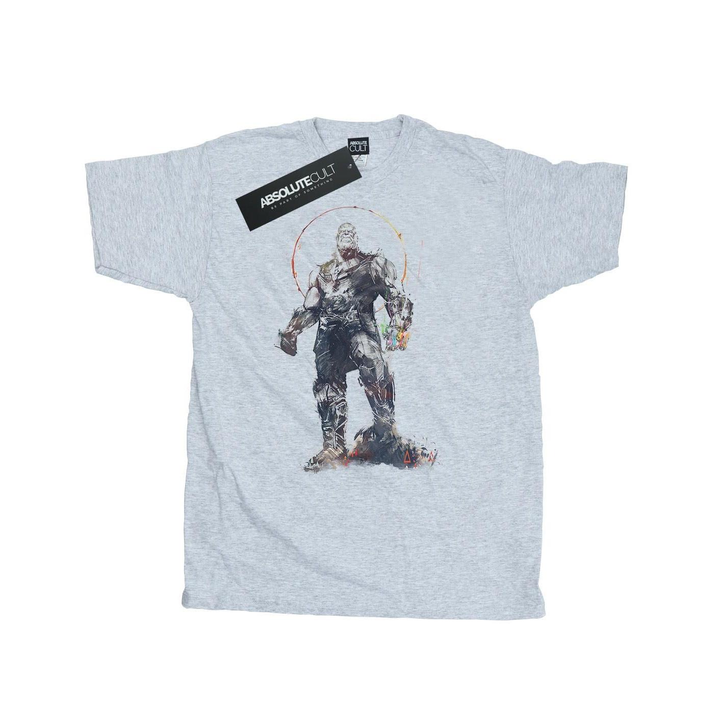 Image of Avengers Infinity War Thanos Sketch Tshirt Herren Grau M