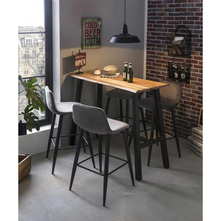 mutoni Table haute unique en acacia 124x51x112  