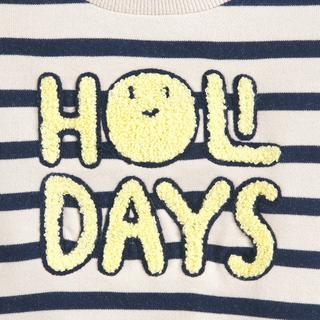 La Redoute Collections  Gestreiftes Rundhals-Sweatshirt mit Frottee-Schrift 