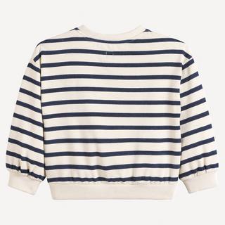 La Redoute Collections  Gestreiftes Rundhals-Sweatshirt mit Frottee-Schrift 