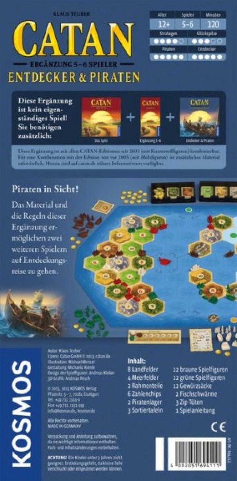 Kosmos  Spiele Erweiterung 5-6 Spieler Entdecker & Piraten 