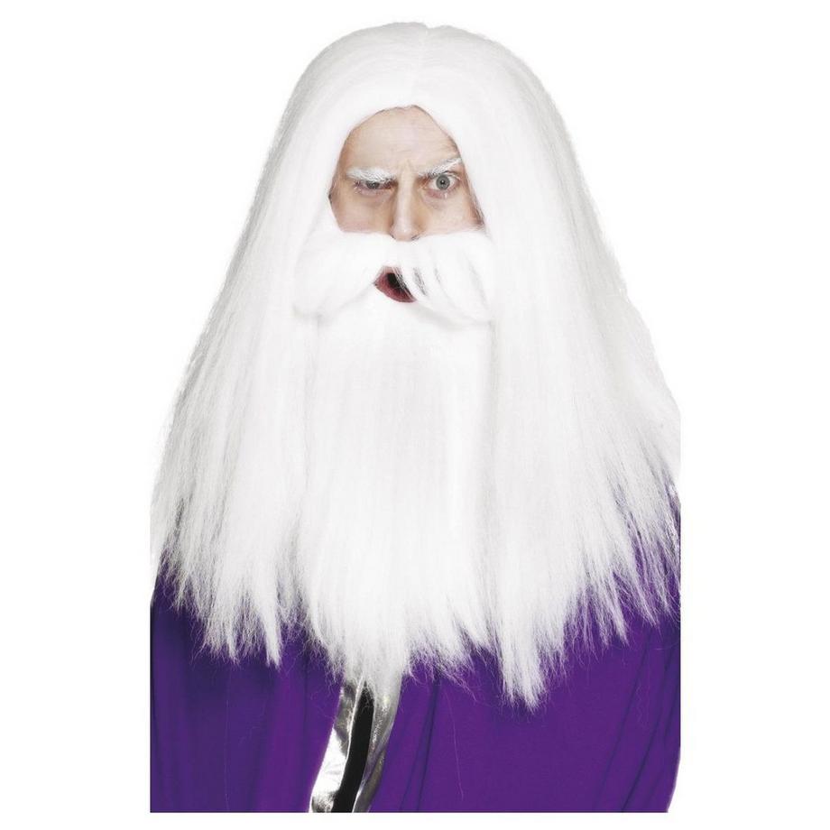 Magician Set aus Bart und Perücke