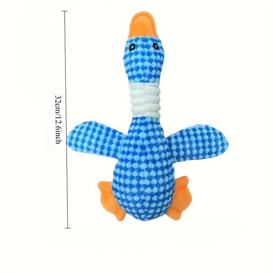Alopini  Un jouet en peluche durable en forme d'oie, adapté aux morsures et au jeu - Tissu doux et durable adapté aux races de chiens de taille moyenne - Idéal pour la santé bucco-dentaire et l'interactivité 