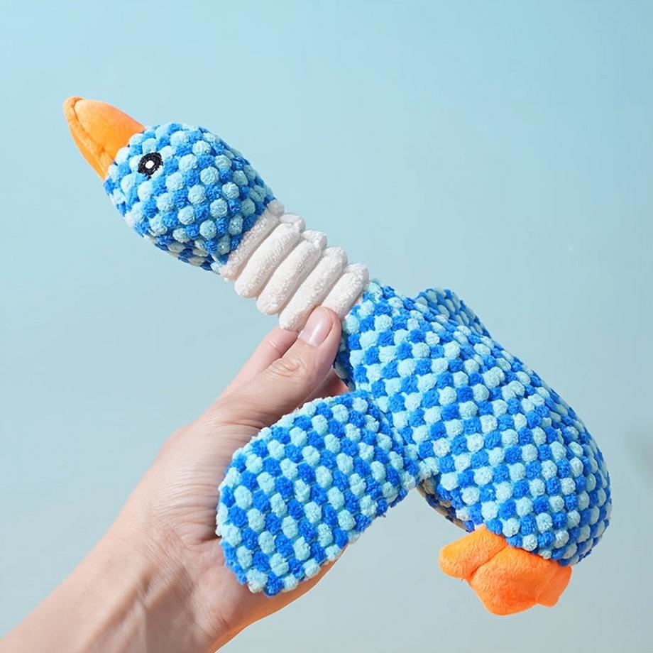 Alopini  Un jouet en peluche durable en forme d'oie, adapté aux morsures et au jeu - Tissu doux et durable adapté aux races de chiens de taille moyenne - Idéal pour la santé bucco-dentaire et l'interactivité 