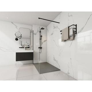 SHOWER DESIGN Aufsatz- oder Einbauduschtasse - Kunstharz - mit Siphon - Grau - 140 x 90 cm - MIRNOSA  