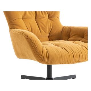 Vente-unique Fauteuil pivotant en tissu jaune OPHELIE  