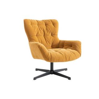 Vente-unique Fauteuil pivotant en tissu jaune OPHELIE  