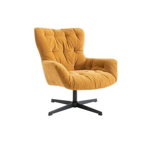 Vente-unique Fauteuil pivotant en tissu jaune OPHELIE  