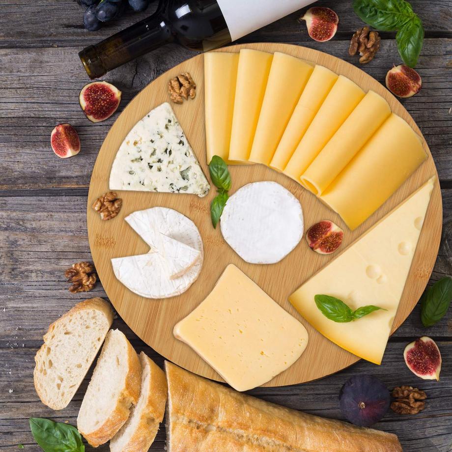 B2X Pizzabrett aus Bambus, 2 Stück, mit Backpapier  