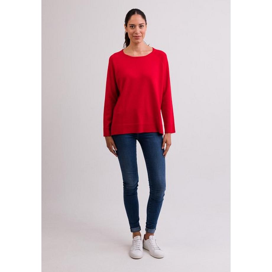 CASH-MERE.CH Kaschmir Rundhals Pullover mit Seitenschlitzen  