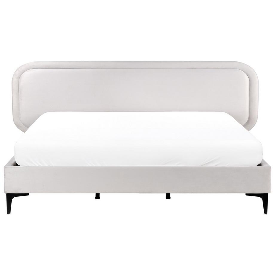 Beliani Lit avec sommier en Velours Minimaliste SUZETTE  