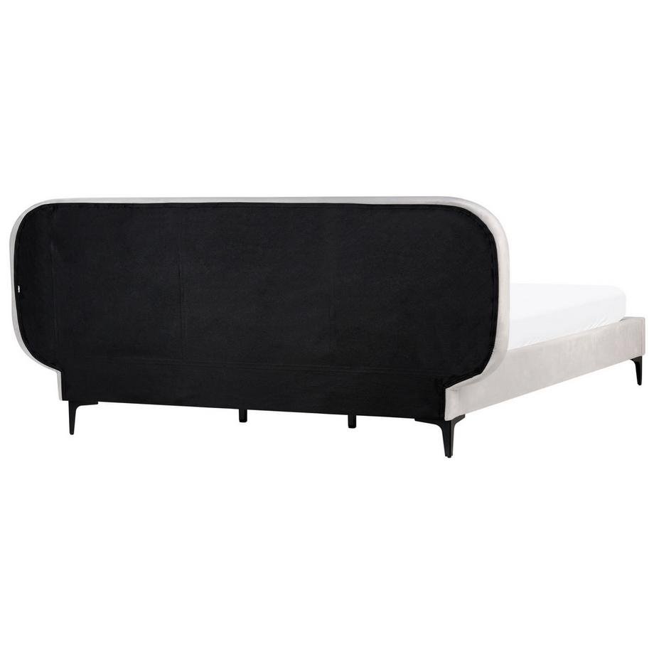 Beliani Lit avec sommier en Velours Minimaliste SUZETTE  