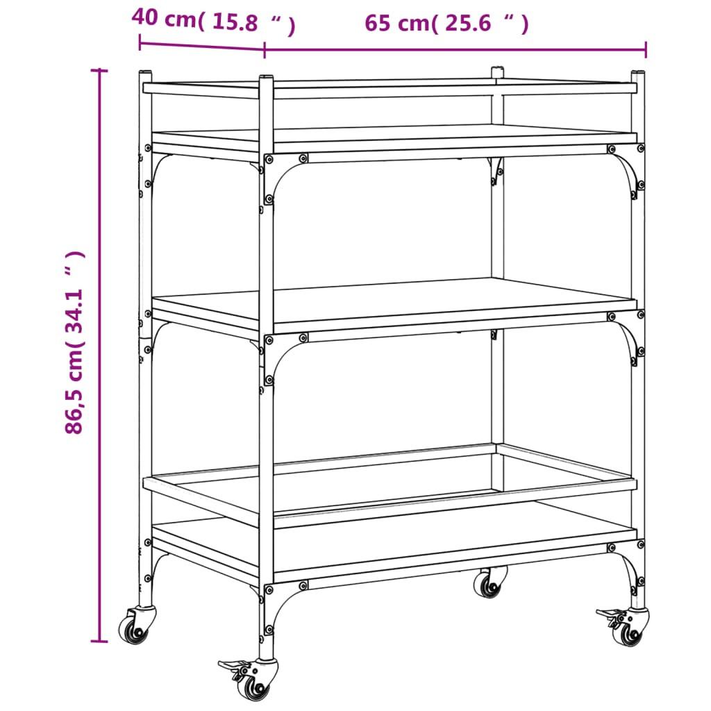 VidaXL Chariot de cuisine bois d'ingénierie  