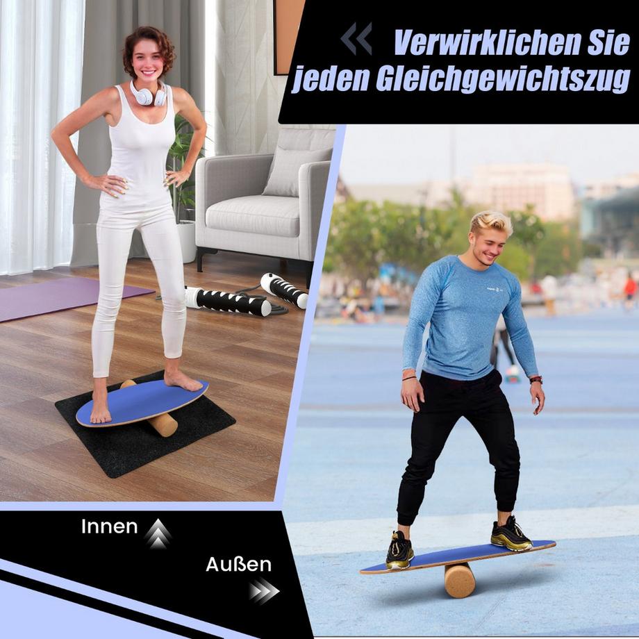 Northix  Set Balance Board con rullo in sughero 