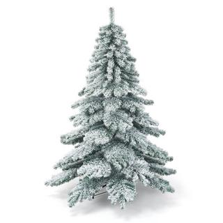 Northix 180 cm künstlicher Weihnachtsbaum mit Schneeflocken Christbaum PVC Spitzen Grün + Weiß  