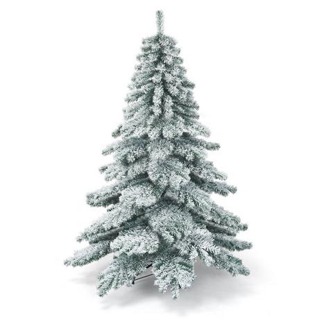Northix 180 cm künstlicher Weihnachtsbaum mit Schneeflocken Christbaum PVC Spitzen Grün + Weiß  