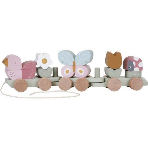 Image of Eisenbahn mit Steck-Formen Blumen und Schmetterling FSC