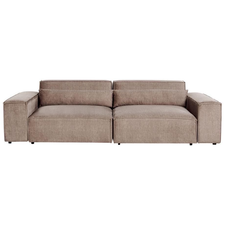 Beliani Sofa mit Ottomane aus Stoff Skandinavisch HELLNAR  