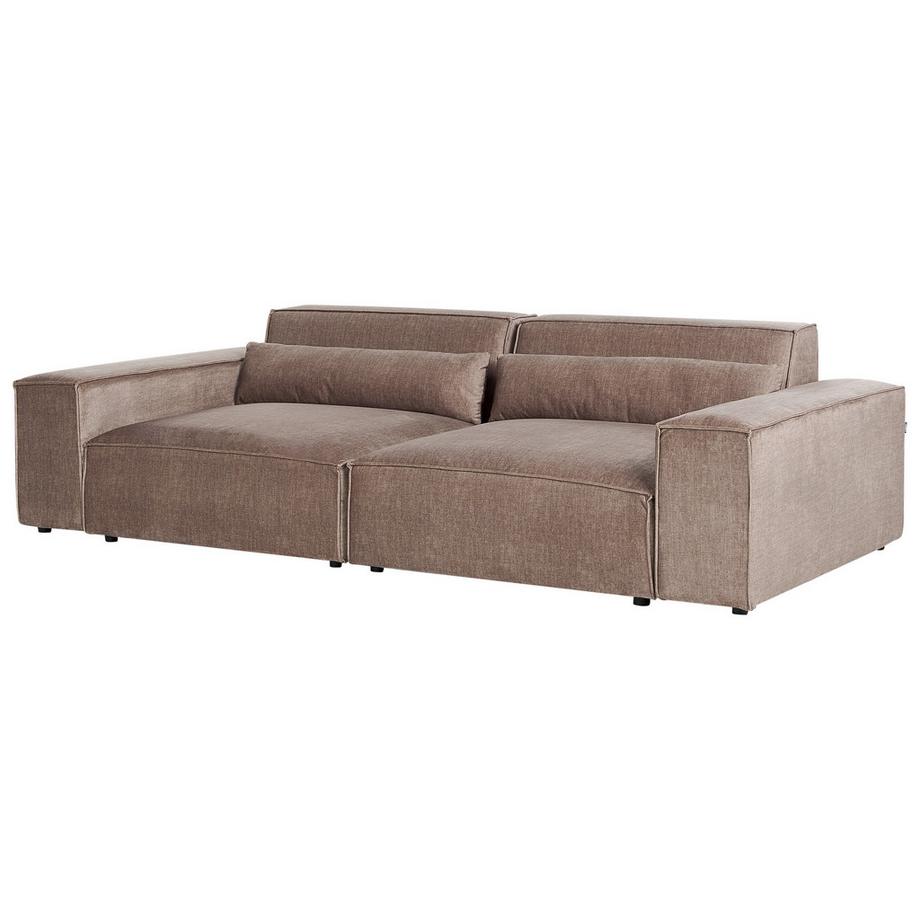 Beliani Sofa mit Ottomane aus Stoff Skandinavisch HELLNAR  