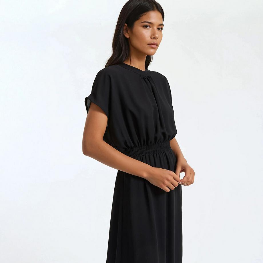 La Redoute Collections Robe longue évasée taille smockée  