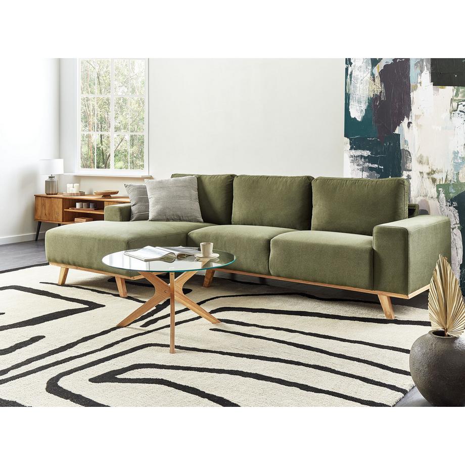 Beliani Ecksofa aus Stoff Skandinavisch NORA  