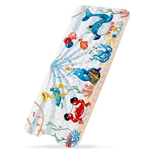 Activity-board Circus Aquarelli - tapis de bain pour enfants | tapis de bain antidérapant premium 100x40cm | belle conception d’aquarelle | tapis de douche antidérapant | qualité testée | Sans BPA  