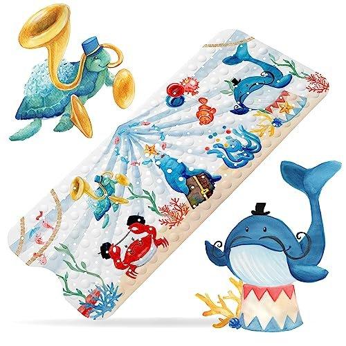 Activity-board Circus Aquarelli - tapis de bain pour enfants | tapis de bain antidérapant premium 100x40cm | belle conception d’aquarelle | tapis de douche antidérapant | qualité testée | Sans BPA  