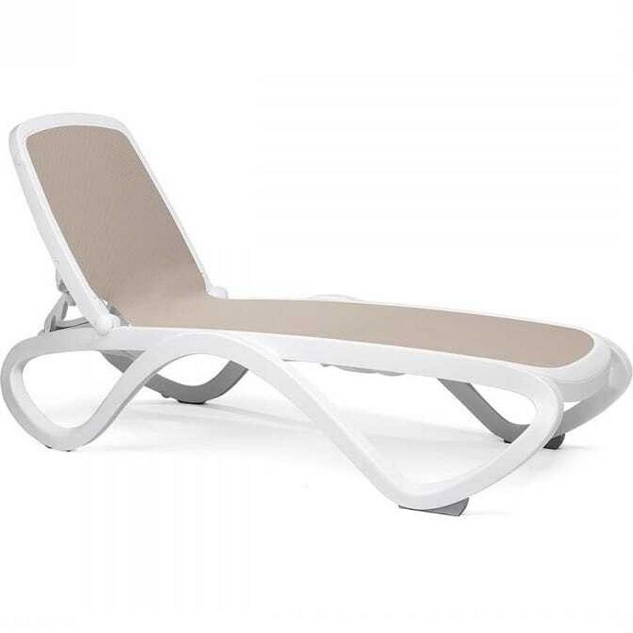Chaise longue de jardin Omega blanc marron