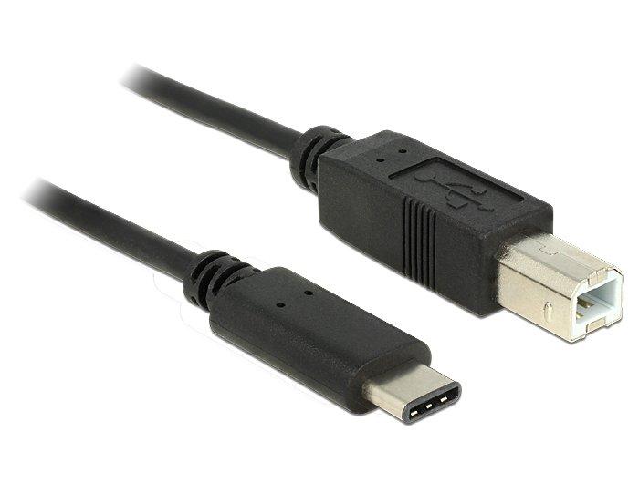 Image of 83601 USB Kabel 1 m USB 2.0 USB C USB B Schwarz