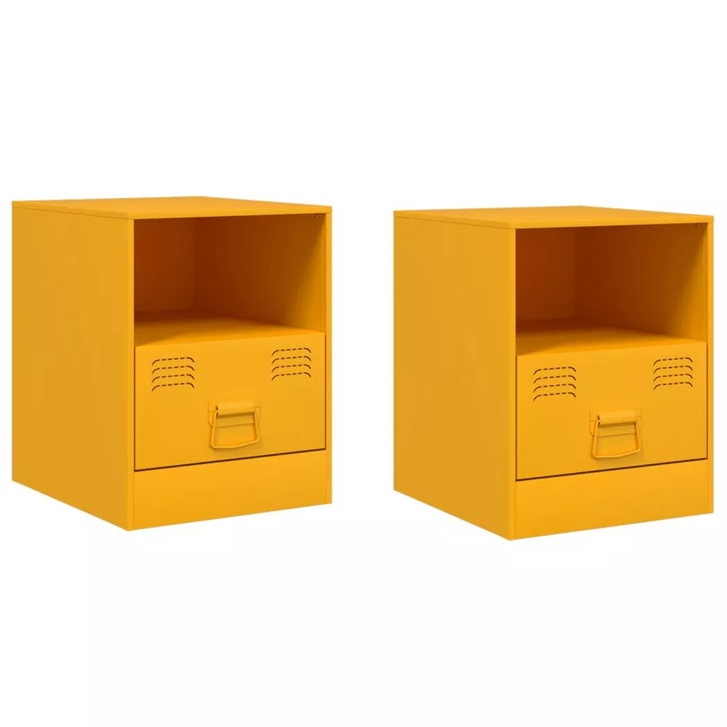 VidaXL - Armoire de chevet acier, One Size, Jaune Bariolé