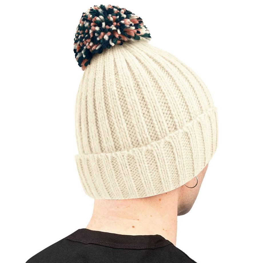 Beechfield Bonnet Hygge en Maille Côtelée avec Pompon  