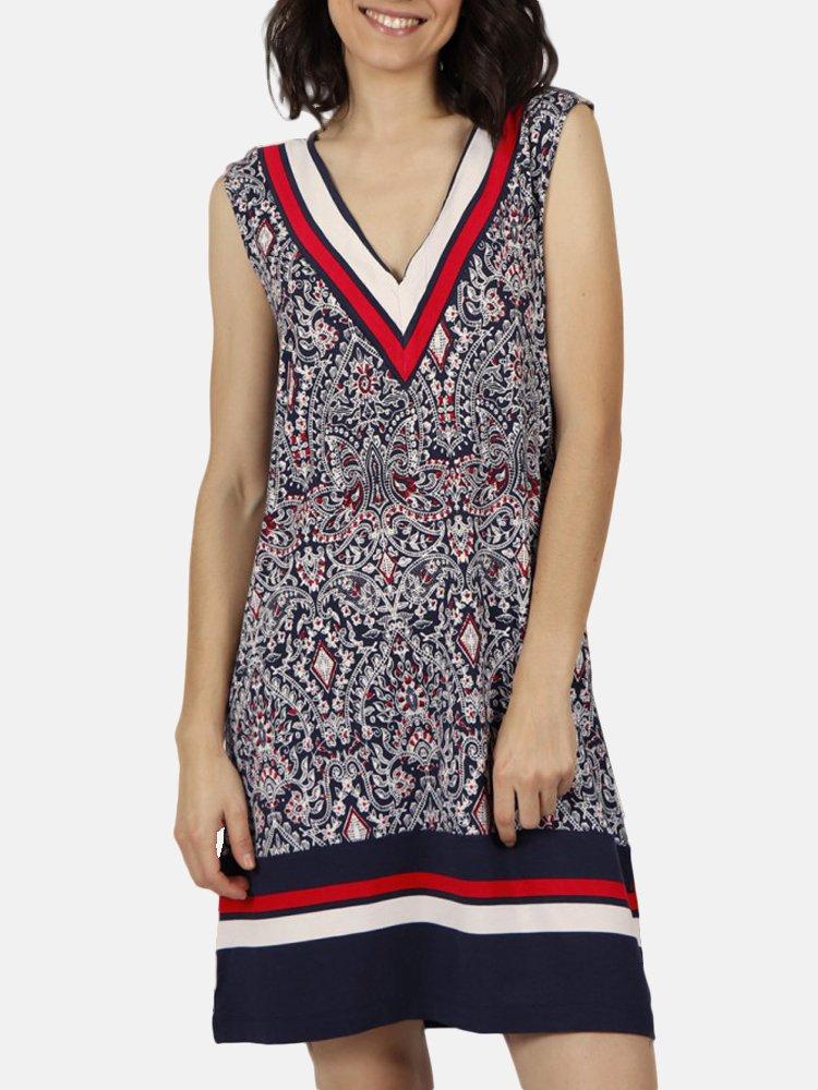 Image of Ärmelloses Sommerkleid Im Marinestil Damen Königsblau M