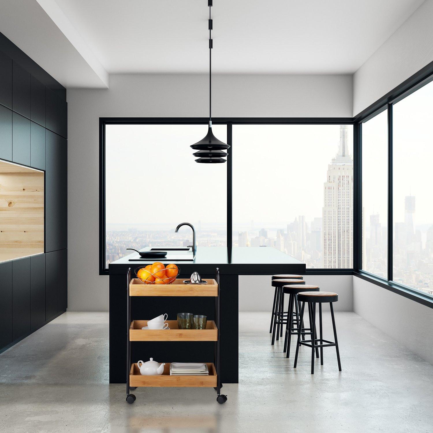 Northio Carrello di servizio in bambù  