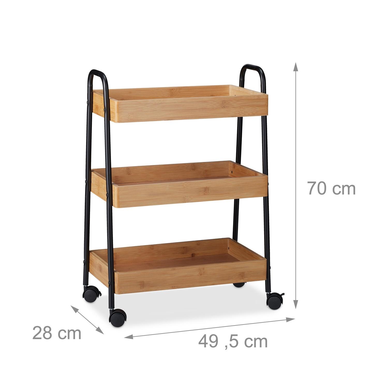 Northio Carrello di servizio in bambù  
