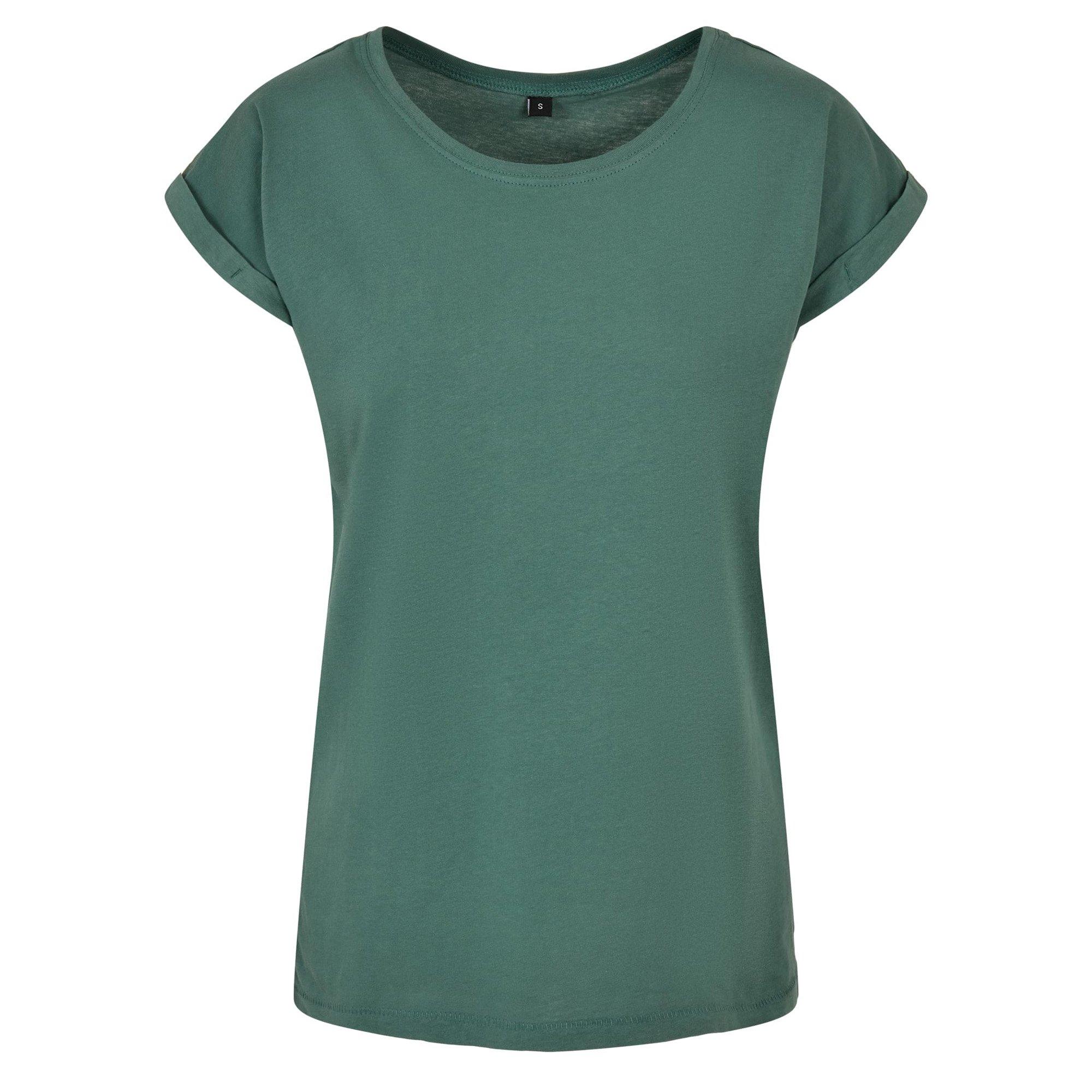 Image of Tshirt Überschnittene Schulter Damen Waldgrün S